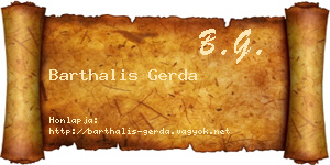Barthalis Gerda névjegykártya